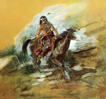 El cuervo explorador 1890 Charles Marion Russell Los indios americanos Pinturas al óleo